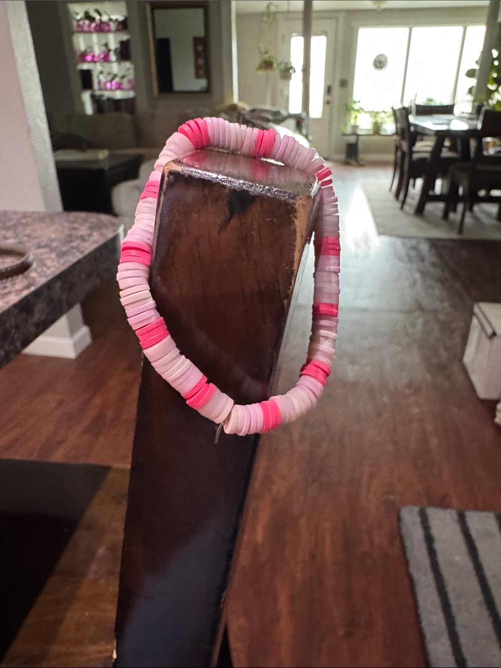 Pink and Hot Pink Disc Bead Necklace